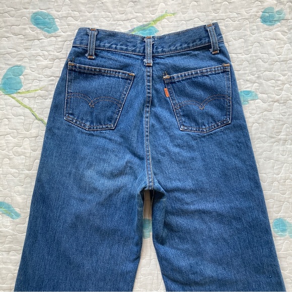 INSANE VTG 1970s Orange Tab Bellbottom Levi’s Jeans ⭐️ - Picture 3 of 10
